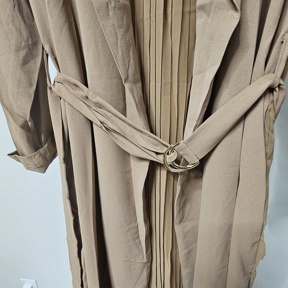 Hayden LA pleated ladies trench Duster brown Large NWT Boho‎ chic - Picture 6 of 13